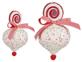 Krist+ Bola Navidad Forma Lagrima Colorida 10 cm Blanco (Set de 12)