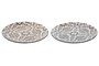 DKD Home Decor Set de 6 Platos Llanos de Porcelana BOHO Surtido Azul, Blanco y Marrón