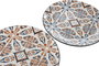 DKD Home Decor Set de 6 Platos Llanos de Porcelana BOHO Surtido Azul, Blanco y Marrón