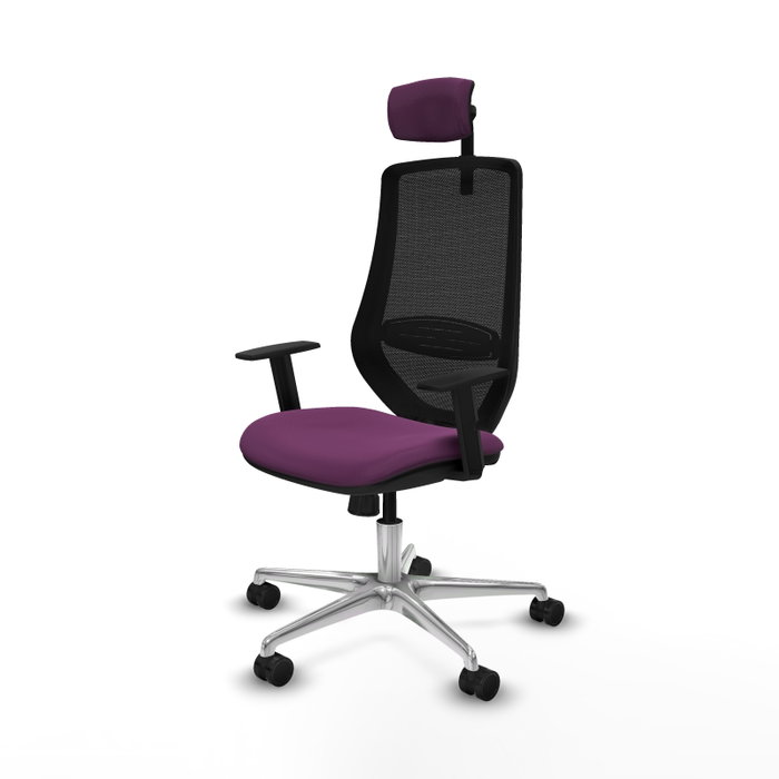 PIQUERAS Y CRESPO Silla de oficina Mardos con mecanismo Sincro, Morado y Negro