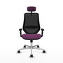 PIQUERAS Y CRESPO Silla de oficina Mardos con mecanismo Sincro, Morado y Negro