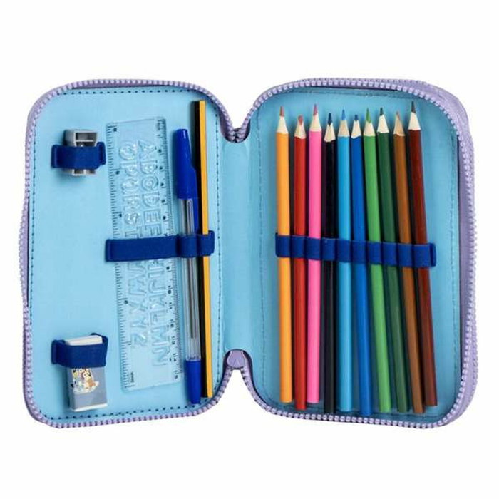 Cerdá Plumier con Accesorios Bluey Doble Azul Claro