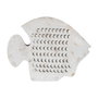 Ixia Figura de Pez Blanco Rozado en Metal de 40 x 7,50 x 32 cm