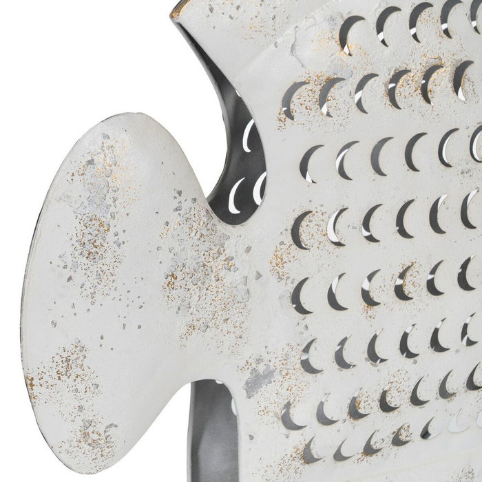 Ixia Figura de Pez Blanco Rozado en Metal de 40 x 7,50 x 32 cm