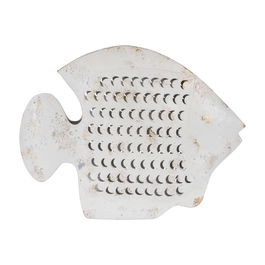 Figura Pez Blanco Rozado Metal 40 X 7,50 X 32 cm