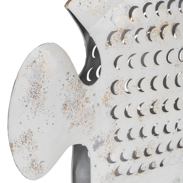 Figura Pez Blanco Rozado Metal 40 X 7,50 X 32 cm