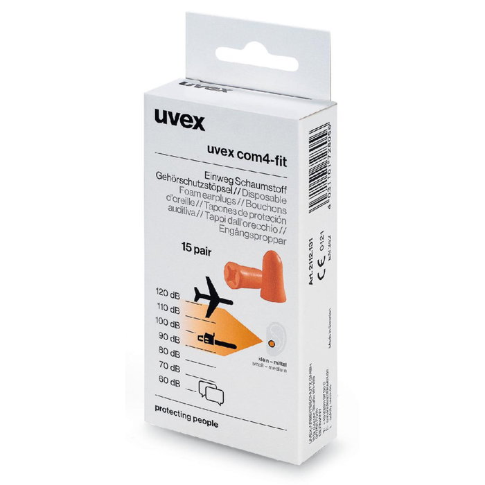 uvex com4-fI Minibox, 15 pares, Naranja