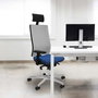 PIQUERAS Y CRESPO Silla de oficina Horna con mecanismo Sincro, Azul y Blanco