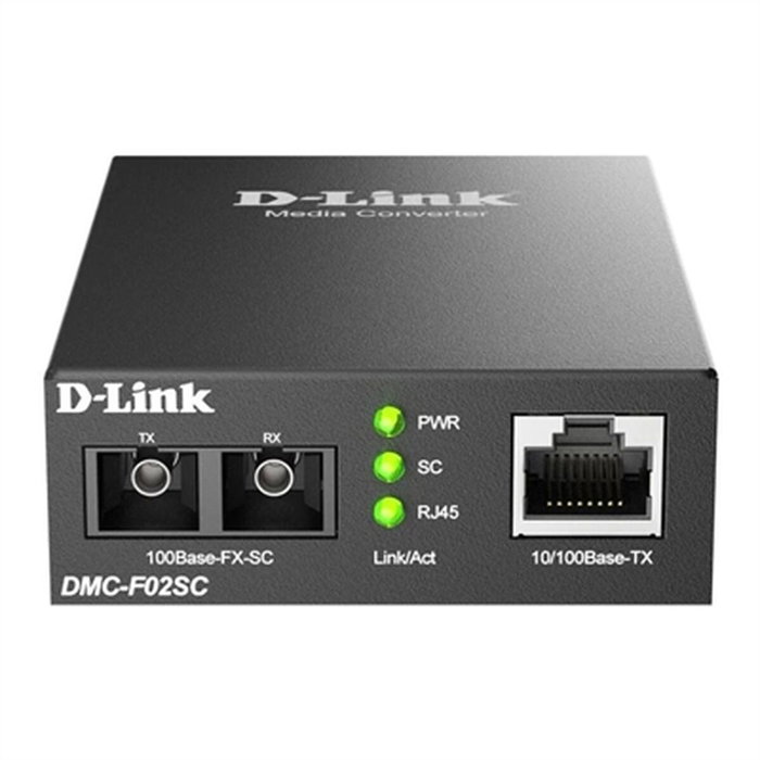 D-Link DMC-F02SC/E Convertidor de Medio Fibra Óptica 100Base-FX a Ethernet 10/100Base-TX, Negro D-Link DMC-F02SC/E Convertidor de Medio Fibra Óptica 100Base-FX a Ethernet 10/100Base-TX, Negro