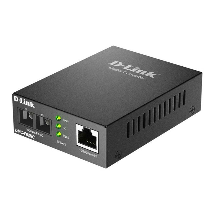 D-Link DMC-F02SC/E Convertidor de Medio Fibra Óptica 100Base-FX a Ethernet 10/100Base-TX, Negro D-Link DMC-F02SC/E Convertidor de Medio Fibra Óptica 100Base-FX a Ethernet 10/100Base-TX, Negro