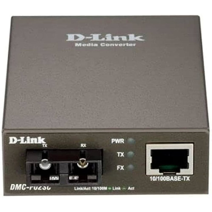 D-Link DMC-F02SC/E Convertidor de Medio Fibra Óptica 100Base-FX a Ethernet 10/100Base-TX, Negro D-Link DMC-F02SC/E Convertidor de Medio Fibra Óptica 100Base-FX a Ethernet 10/100Base-TX, Negro