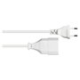 Alcasa P0300-W005 Cable Alargador Enchufe Europeo Tipo C Blanco 0,5 m 250V 2,5A VDE