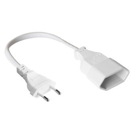 Alcasa P0300-W005 Cable Alargador Enchufe Europeo Tipo C Blanco 0,5 m 250V 2,5A VDE