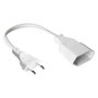 Alcasa P0300-W005 Cable Alargador Enchufe Europeo Tipo C Blanco 0,5 m 250V 2,5A VDE