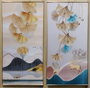 DKD Home Decor Cuadro Aluminio MDF 80x3x160 Hojas Montaña Surtido de 2