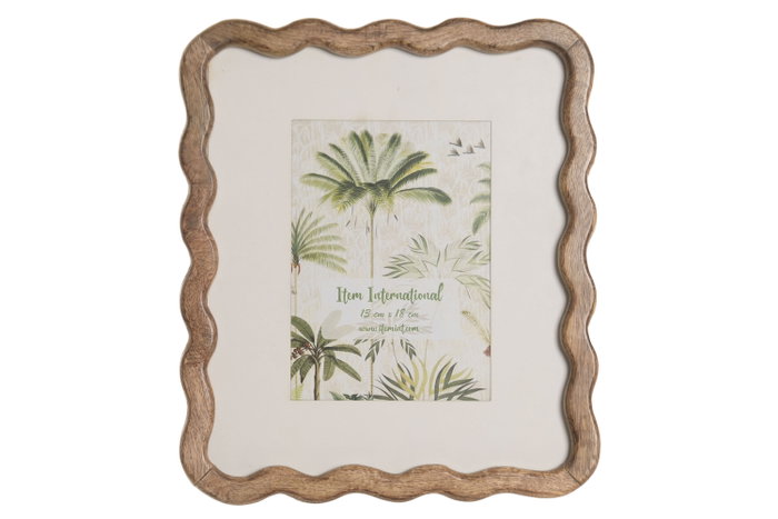 DKD Home Decor Marco de Fotos de Mango y Cristal con Paspartu 13x18 cm