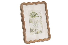 DKD Home Decor Marco de Fotos de Mango y Cristal con Paspartu 13x18 cm