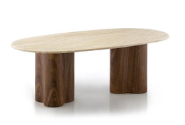 DKD Home Decor Mesa de Centro MDF y Granito Marrón 130x70x45