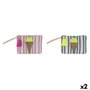 DKD Home Decor Neceser de Algodón Surtido de 2 Unidades, 26x2x19 cm, Multicolor