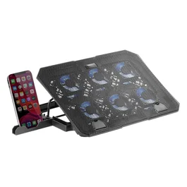 Mars Gaming MNBC23 Base de Refrigeración con 6 Ventiladores LED, Negro