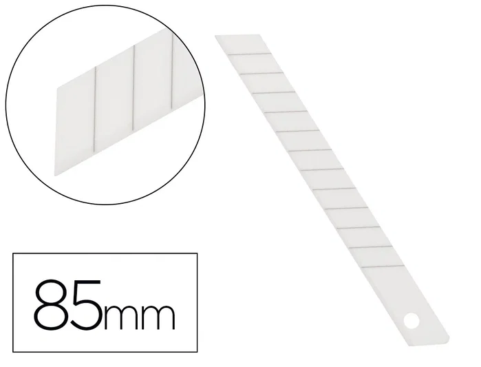 Q-connect Repuesto Cúter Metálico Estrecho Cuchilla Cerámica 9 mm Blíster 6 Unidades para Modelo KF14388 Q-connect Repuesto Cúter Metálico Estrecho Cuchilla Cerámica 9 mm Blíster 6 Unidades para Modelo KF14388