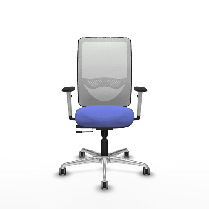 PIQUERAS Y CRESPO Silla de oficina Zulema con mecanismo Sincro/Traslack, azul claro y blanco