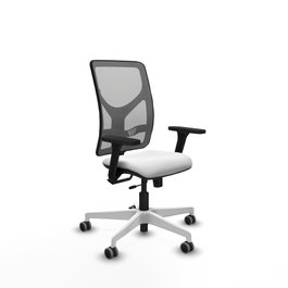 PIQUERAS Y CRESPO Silla de oficina Motilla con mecanismo Sincro/Traslack, Blanco y Gris