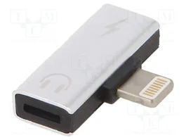 AKYGA Adaptador Apple Lightning niquelado plateado