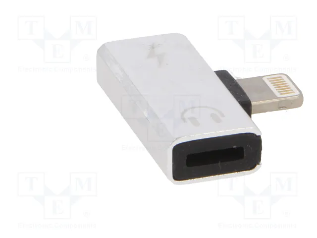 AKYGA Adaptador Apple Lightning niquelado plateado