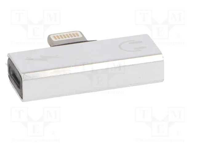 AKYGA Adaptador Apple Lightning niquelado plateado