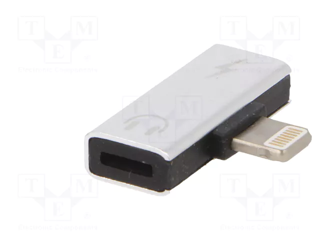AKYGA Adaptador Apple Lightning niquelado plateado