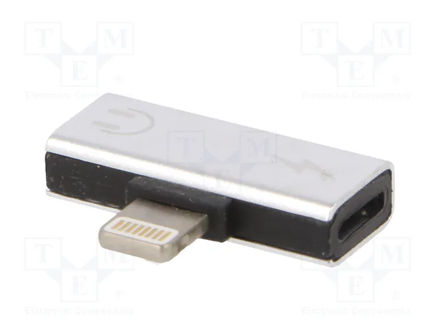 AKYGA Adaptador Apple Lightning niquelado plateado