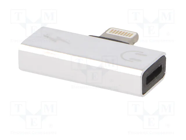 AKYGA Adaptador Apple Lightning niquelado plateado