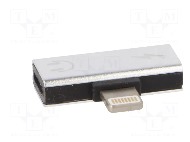 AKYGA Adaptador Apple Lightning niquelado plateado