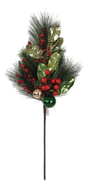 DKD Home Decor Rama Navidad Tradicional PVC/Espuma Verde/Rojo 15 x 75 x 30 cm (6 Unidades)