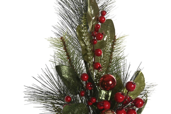 DKD Home Decor Rama Navidad Tradicional PVC/Espuma Verde/Rojo 15 x 75 x 30 cm (6 Unidades)