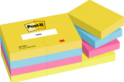 Post-It Pack de 12 Blocs de Notas Adhesivas Energetic Surtidos 38x51 mm