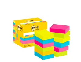 Post-It Bloc de Notas 653 Energetic Amarillo, Azul, Fucsia, Verde Neón 38x51mm - Pack 12 Unidades