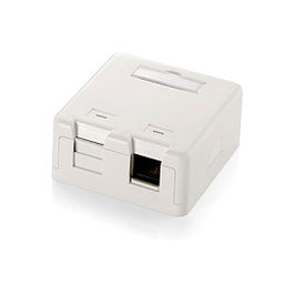 EQUIP 125122 Caja de Superficie para 2 Conectores Keystone con Tapa Premium Blanco