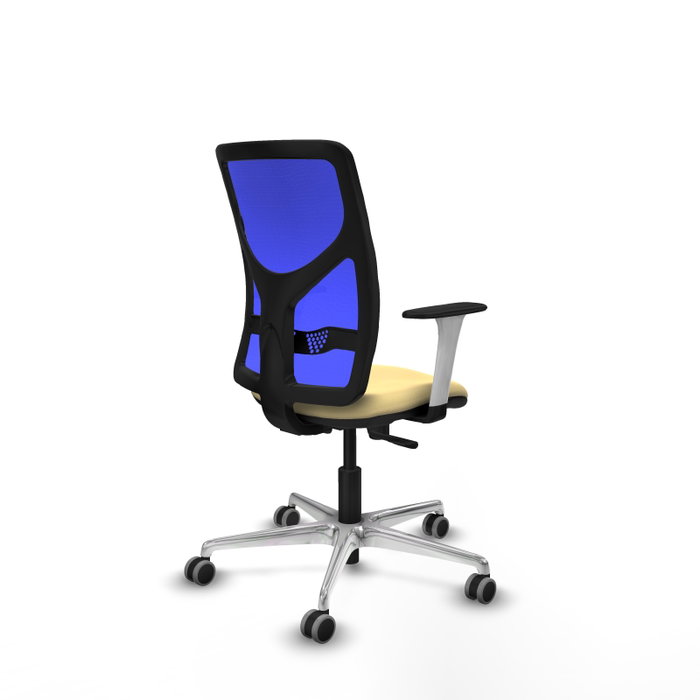PIQUERAS Y CRESPO Silla de oficina Motilla con mecanismo Sincro, Azul y Crema