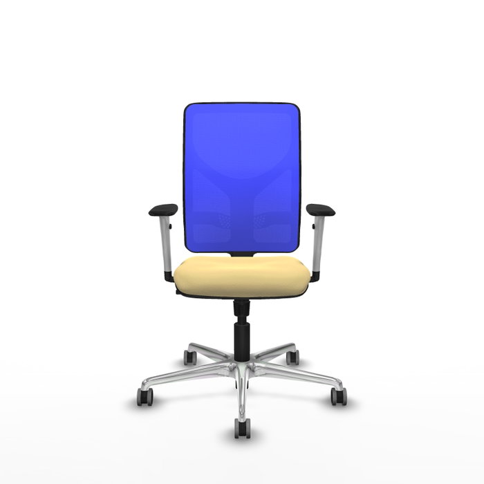 PIQUERAS Y CRESPO Silla de oficina Motilla con mecanismo Sincro, Azul y Crema