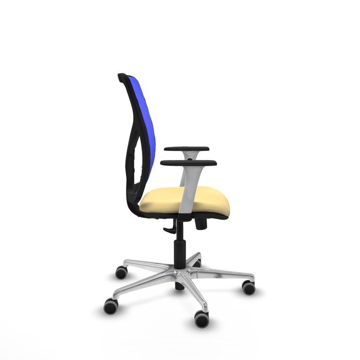 PIQUERAS Y CRESPO Silla de oficina Motilla con mecanismo Sincro, Azul y Crema