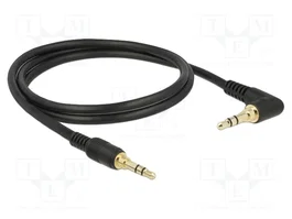 DeLOCK 85566 Cable de audio 3,5 mm con conector angular, 1 m, Negro