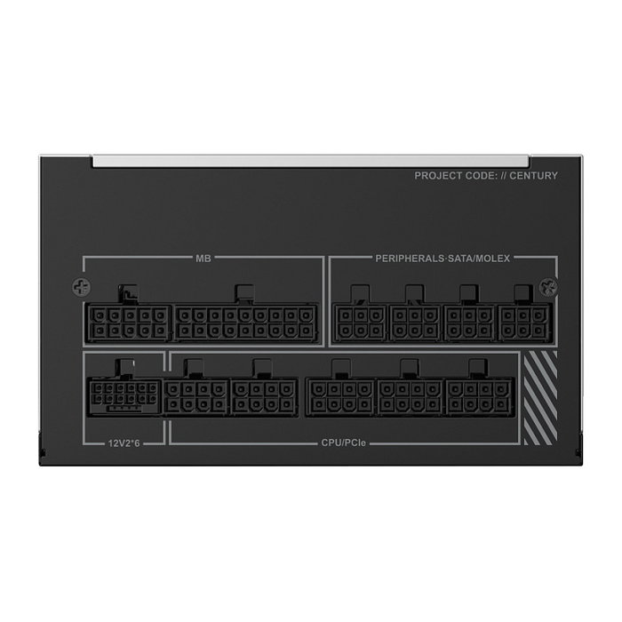 Montech CENTURY II 1200W Fuente de Alimentación ATX 3.1 80 Plus Gold, Totalmente Modular, 1200 Watt, 1x 12-Pin High Power GPU, 6x PCIe, Ventilador de 135 mm, Plata/Negro