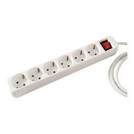 Helos CLASSIC Regleta de enchufes 6 tomas, 1,5 m, Blanco