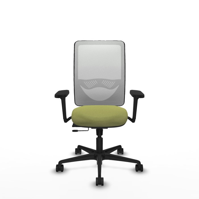 PIQUERAS Y CRESPO Silla de oficina Zulema con mecanismo Sincro/Traslack, Verde oliva y Blanco