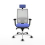 PIQUERAS Y CRESPO Silla de oficina Horna con mecanismo Sincro, Azul claro y Blanco