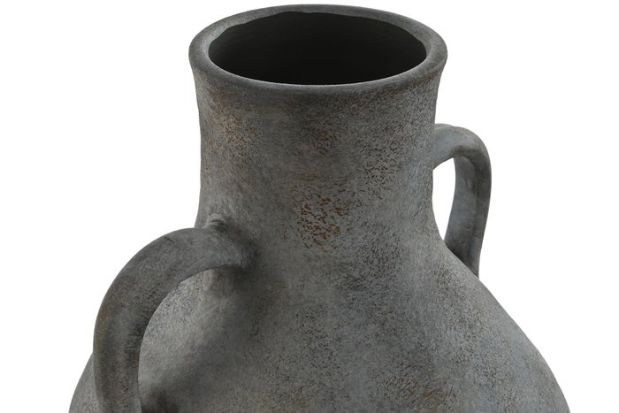 DKD Home Decor Jarrón de Terracota Envejecido Gris y Azul 25x25x44 cm