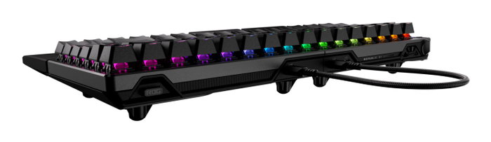 ASUS ROG Teclado Gaming Inalámbrico Falcata, Formato 75% Dividido, Interruptores Magnéticos HFX V2, Conexión USB/RF Wireless/Bluetooth, SpeedNova 8K, RGB, Negro