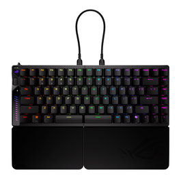 ASUS ROG Teclado Gaming Inalámbrico Falcata, Formato 75% Dividido, Interruptores Magnéticos HFX V2, Conexión USB/RF Wireless/Bluetooth, SpeedNova 8K, RGB, Negro